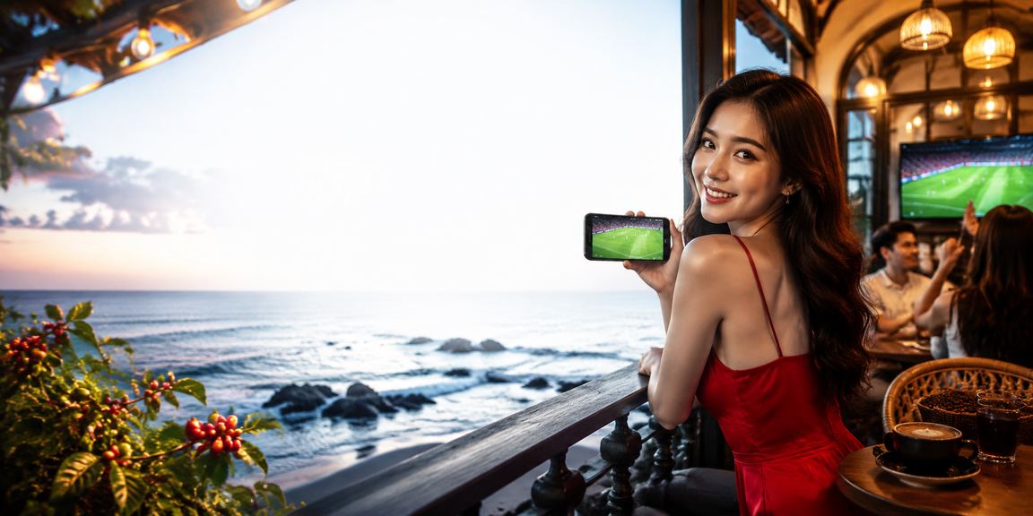 Người dùng Buôn Ma Thuột ngồi tại quán cà phê cóc, nạp tiền qua MoMo để xem kèo bóng đá tối