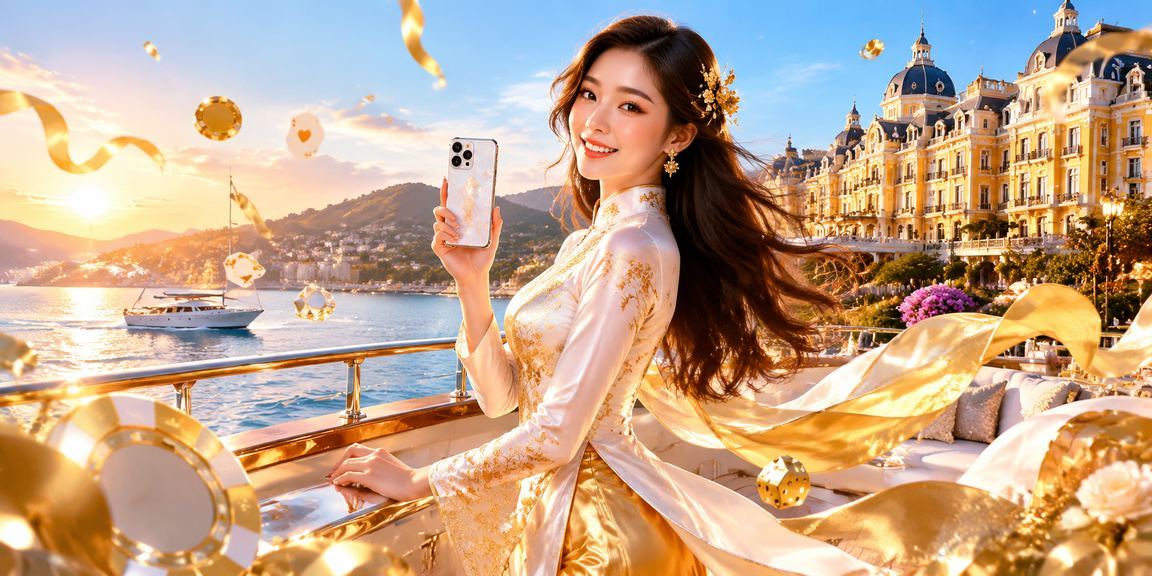 Người phụ nữ mặc áo dài tại Đà Lạt sử dụng điện thoại để trải nghiệm casino di động