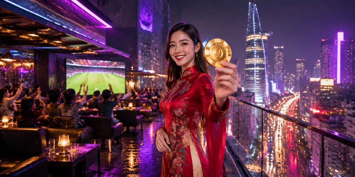 Không gian giải trí casino và cá cược tại TP.HCM với trang phục áo dài truyền thống Việt Nam