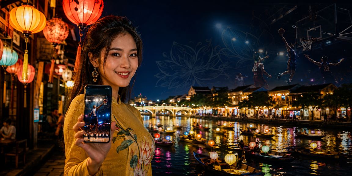 Chợ đêm Hội An lung linh ánh đèn – người dùng theo dõi kèo bóng rổ trực tuyến trên điện thoại